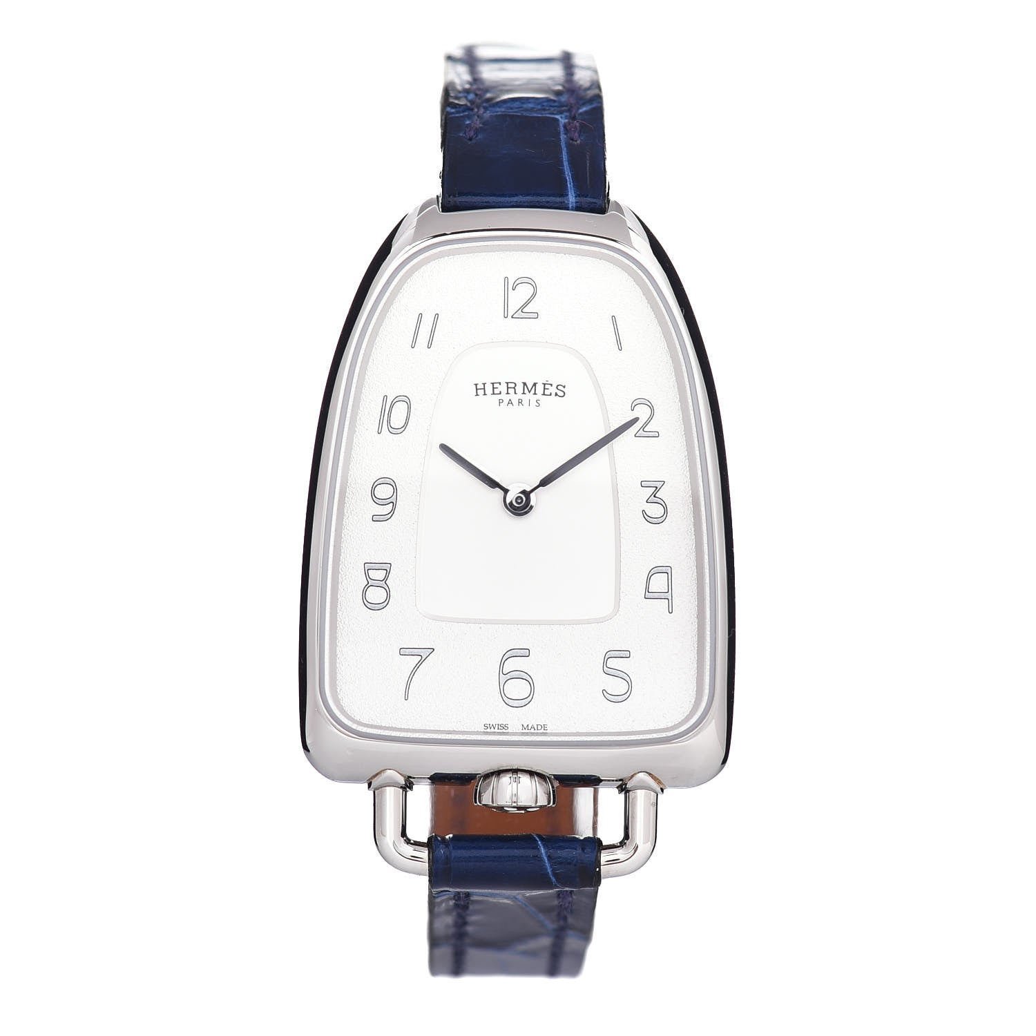 Hermes Stainless Steel Alligator 26mm Galop Quartz Watch Bleu Saphir 1 of 5