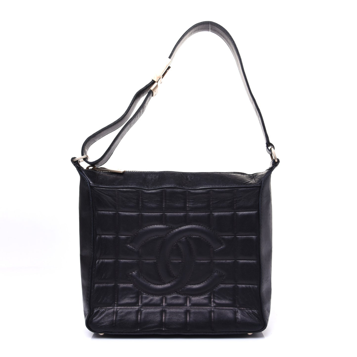 Lambskin Quilted Small Chocolate Bar Shoulder Bag Black