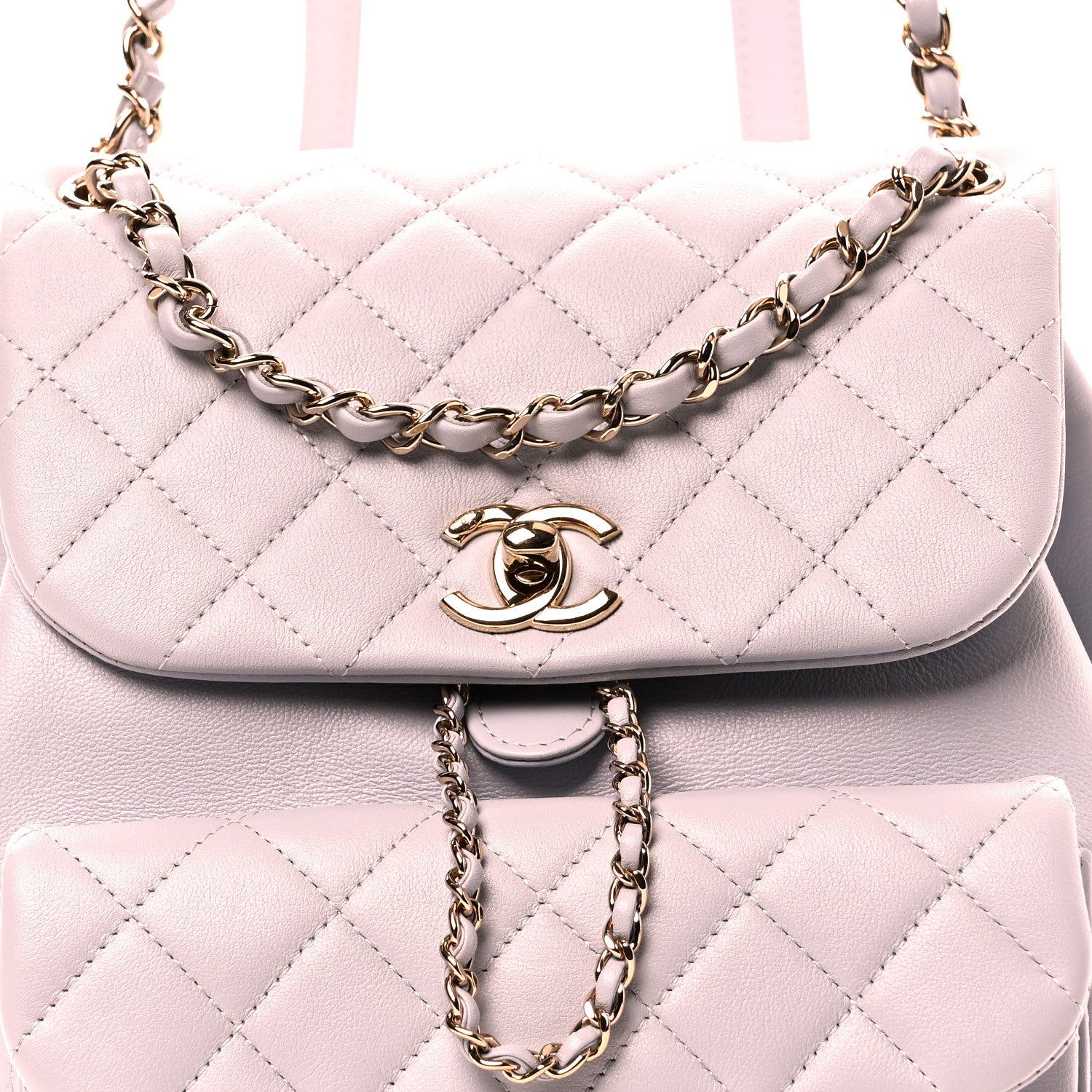 Chanel Lambskin Quilted Large Duma Drawstring Backpack Light Blue 7 of 10