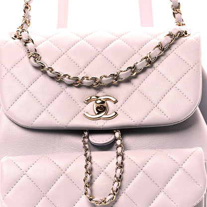 Chanel Lambskin Quilted Large Duma Drawstring Backpack Light Blue 7 of 10