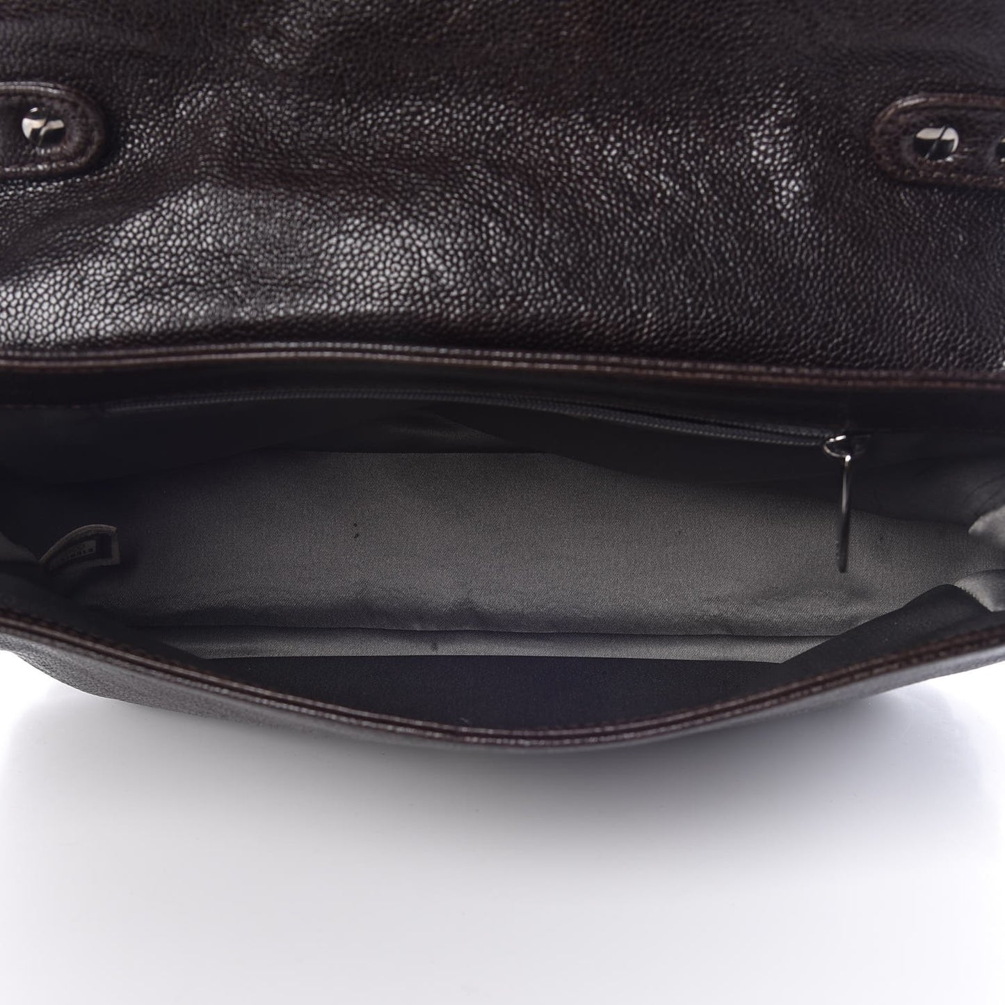 Glazed Caviar Small Pocket In The City Shoulder Bag Brown