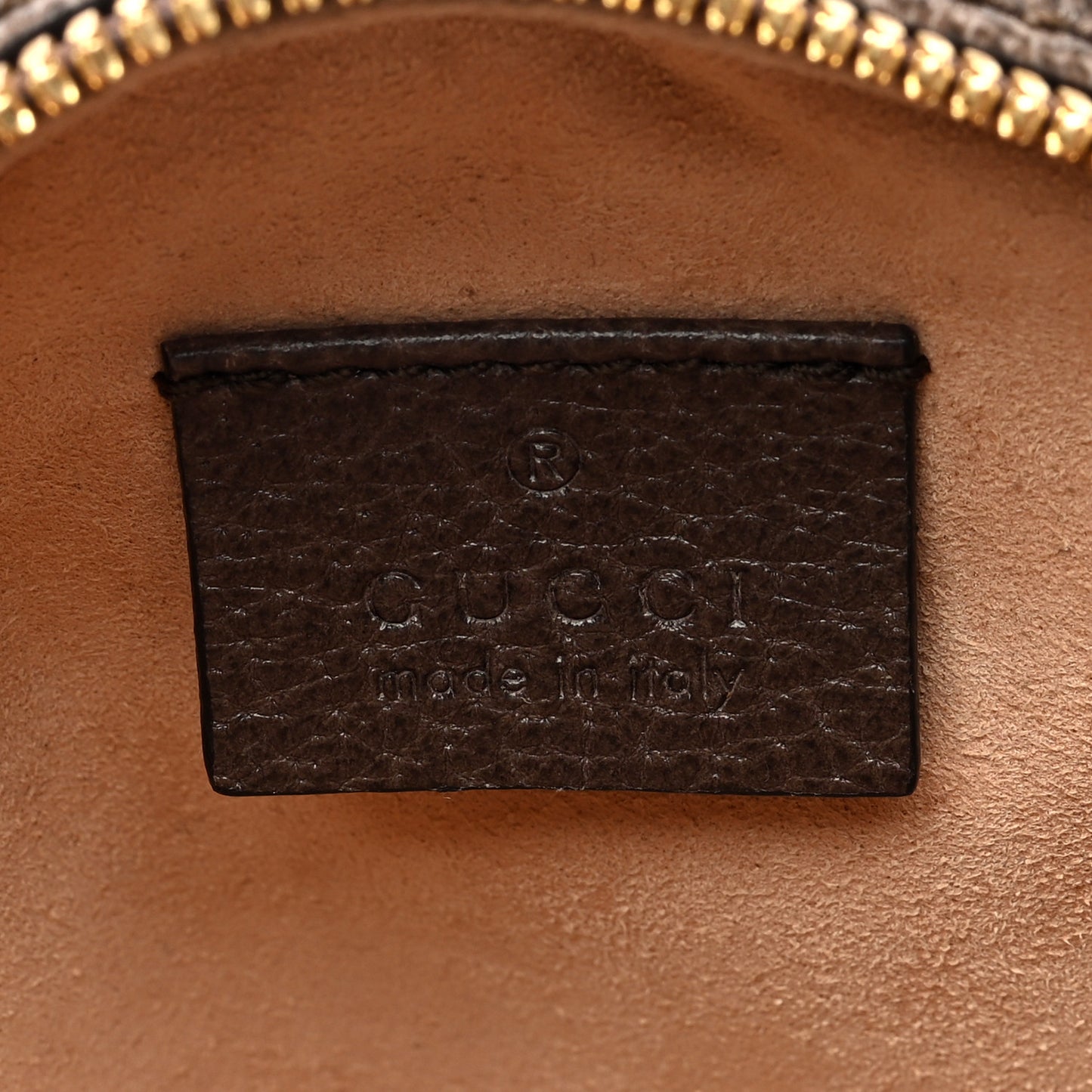 GG Supreme Monogram Web Mini Ophidia Round Shoulder Bag Brown