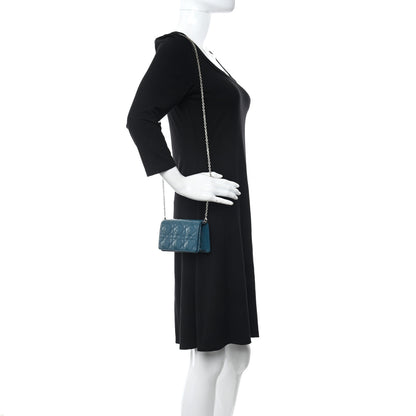 Christian Dior Patent Cannage Nano Lady Dior Pouch Turquoise 2 of 9