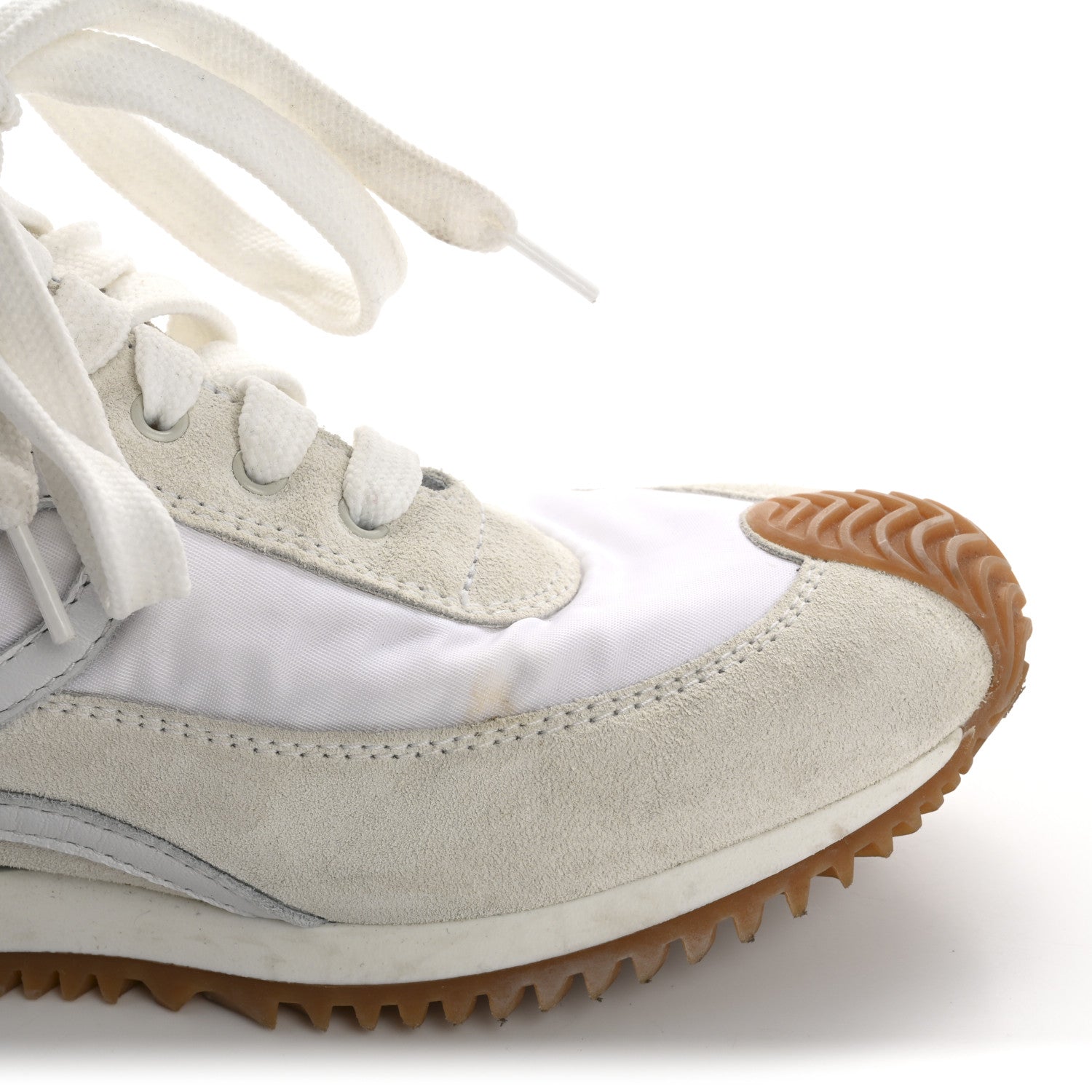 Loewe Nylon Suede Flow Retro Runner High Top Sneakers 37 White 10 of 13