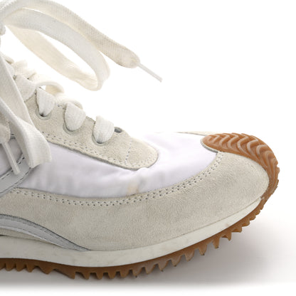 Loewe Nylon Suede Flow Retro Runner High Top Sneakers 37 White 10 of 13