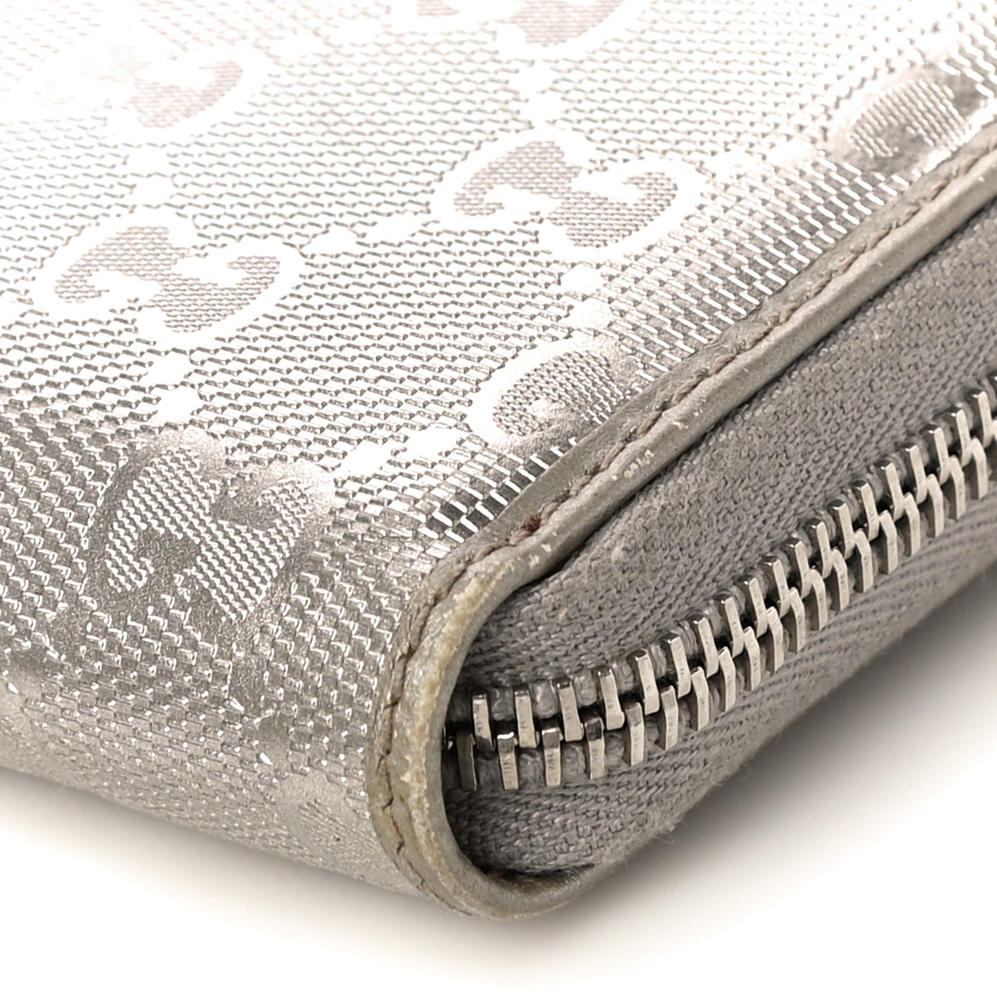 Imprime Monogram GG Pierce Zip Around Wallet Silver