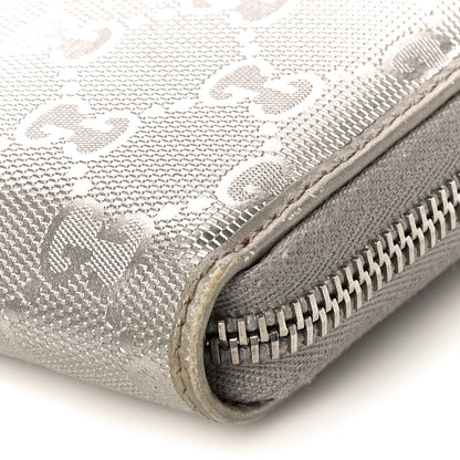 Gucci Imprime Monogram GG Pierce Zip Around Wallet Silver 9 of 12