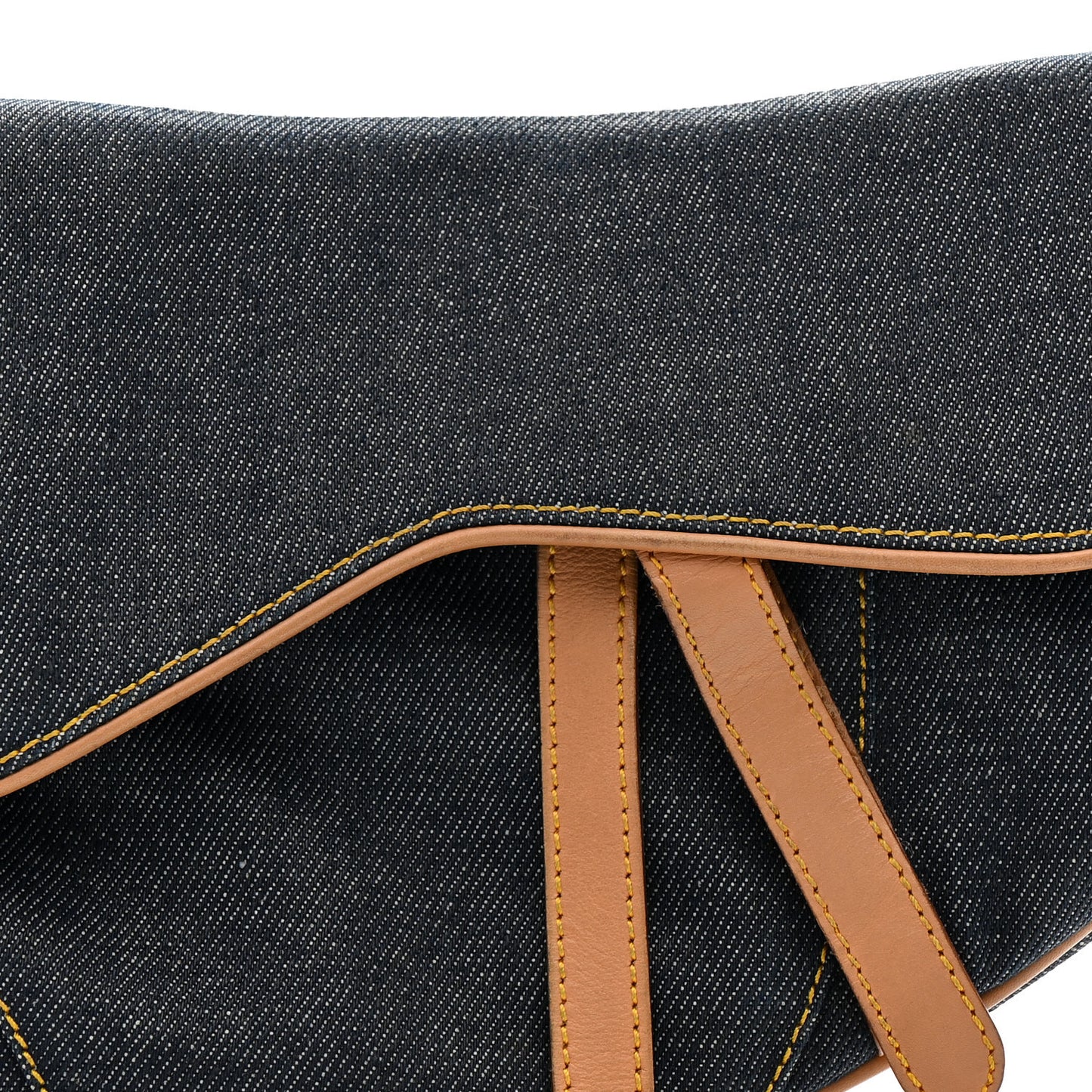 Denim Calfskin Saddle Bag Blue