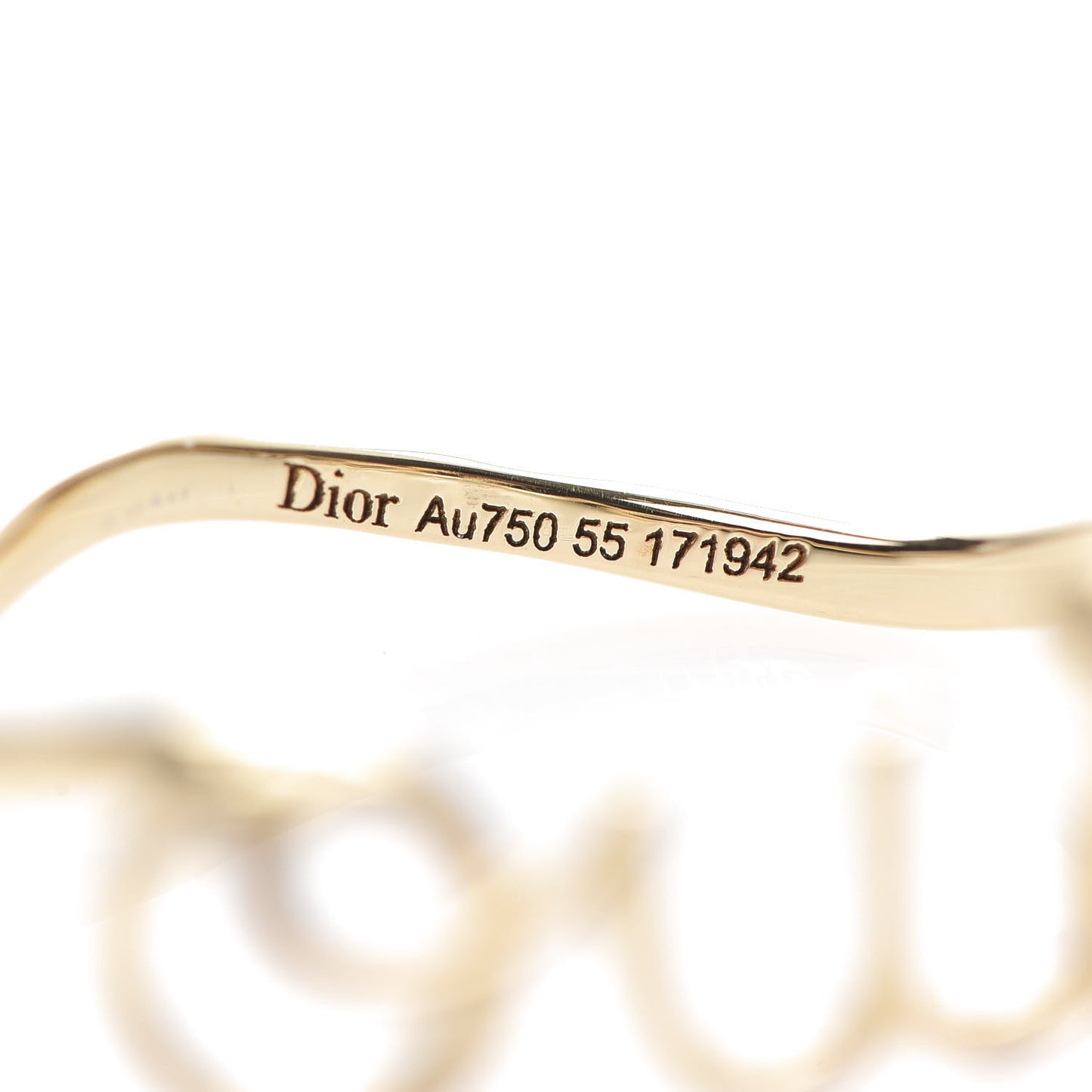 18K Yellow Gold Diamond Oui Ring 55 7.25