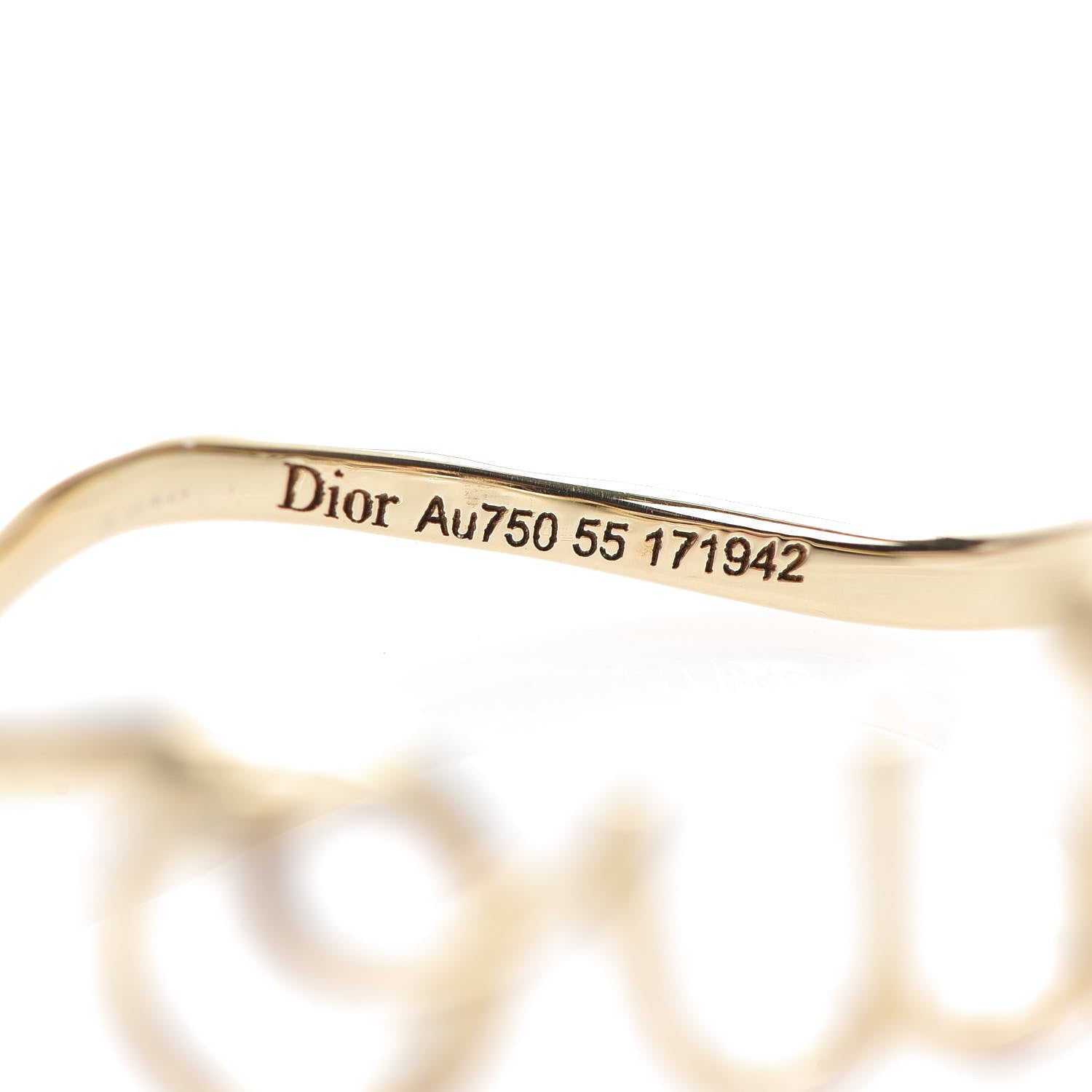 Christian Dior 18K Yellow Gold Diamond Oui Ring 55 7.25 5 of 6