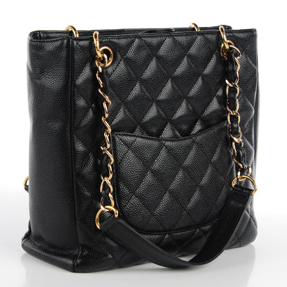 Chanel Caviar Quilted Petit Shopping Tote PST Black 3 of 7