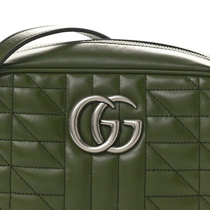 Gucci Calfskin Matelasse Aria Small GG Marmont Chain Shoulder Bag Military Wood 8 of 11