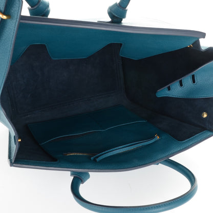Celine Crisped Calfskin Small Tie Knot Tote Metallic Blue 6 of 8