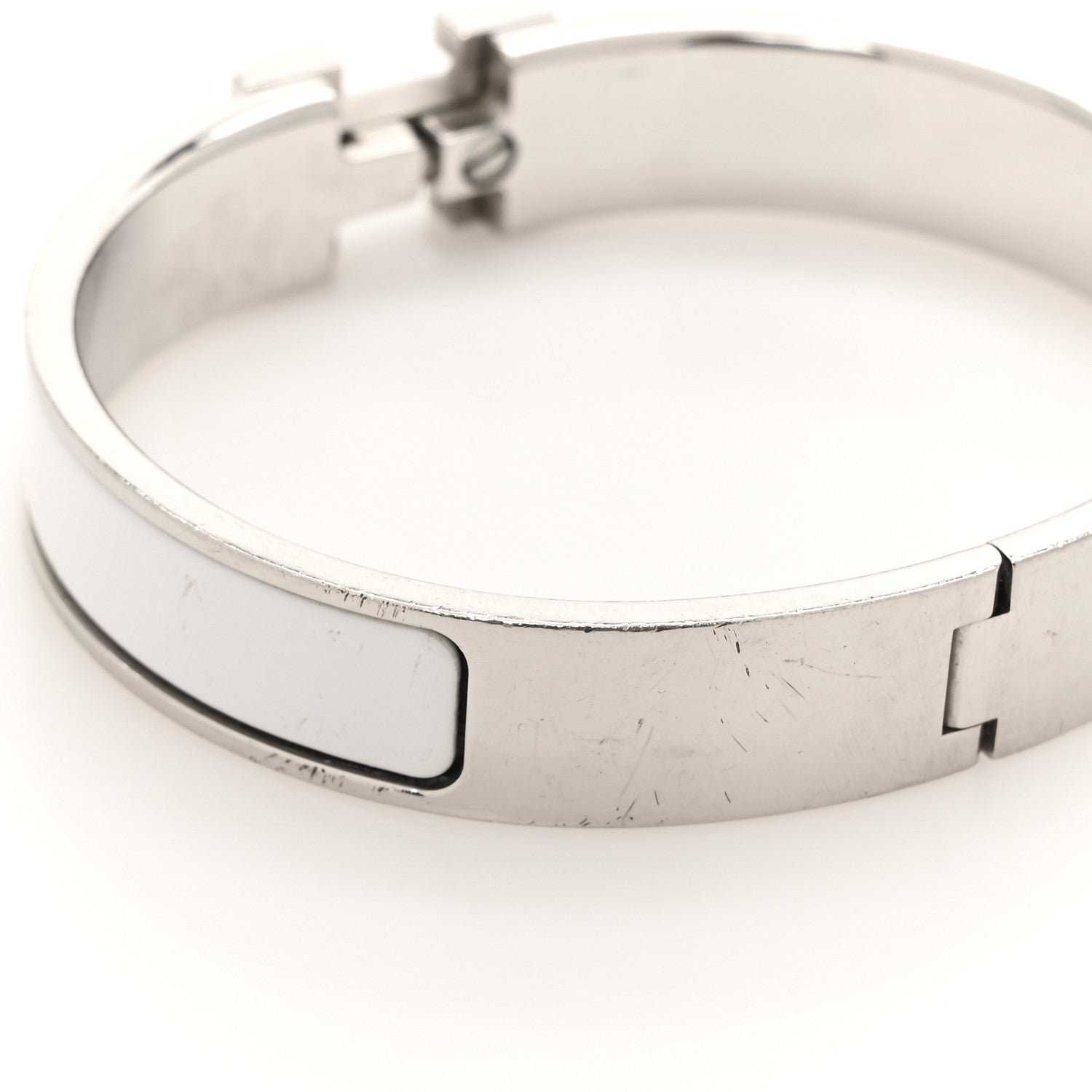 Hermes Enamel Narrow Clic Clac H Bracelet PM White 5 of 5