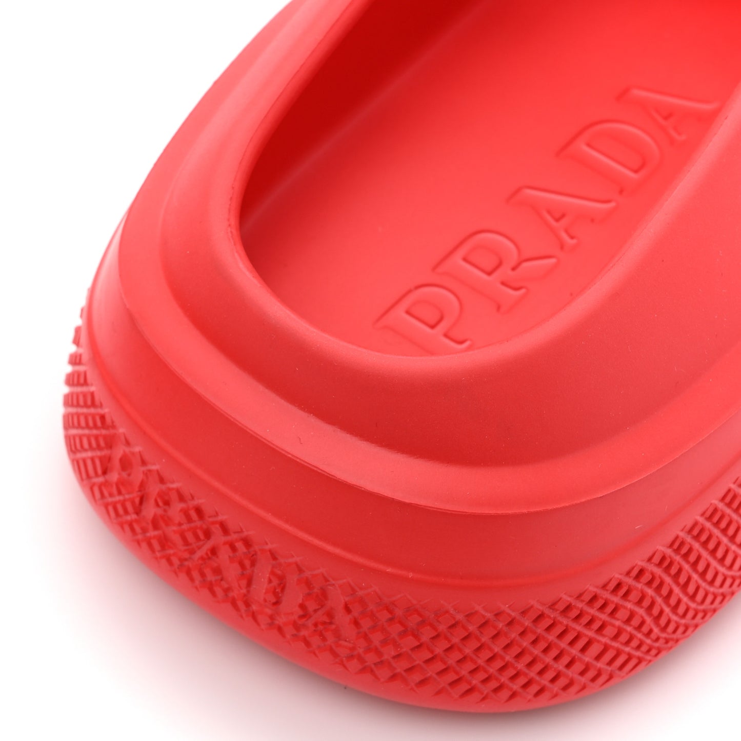 Soft Mellow Rubber Embossed Mens Triangle Logo Mules 41 Rosso