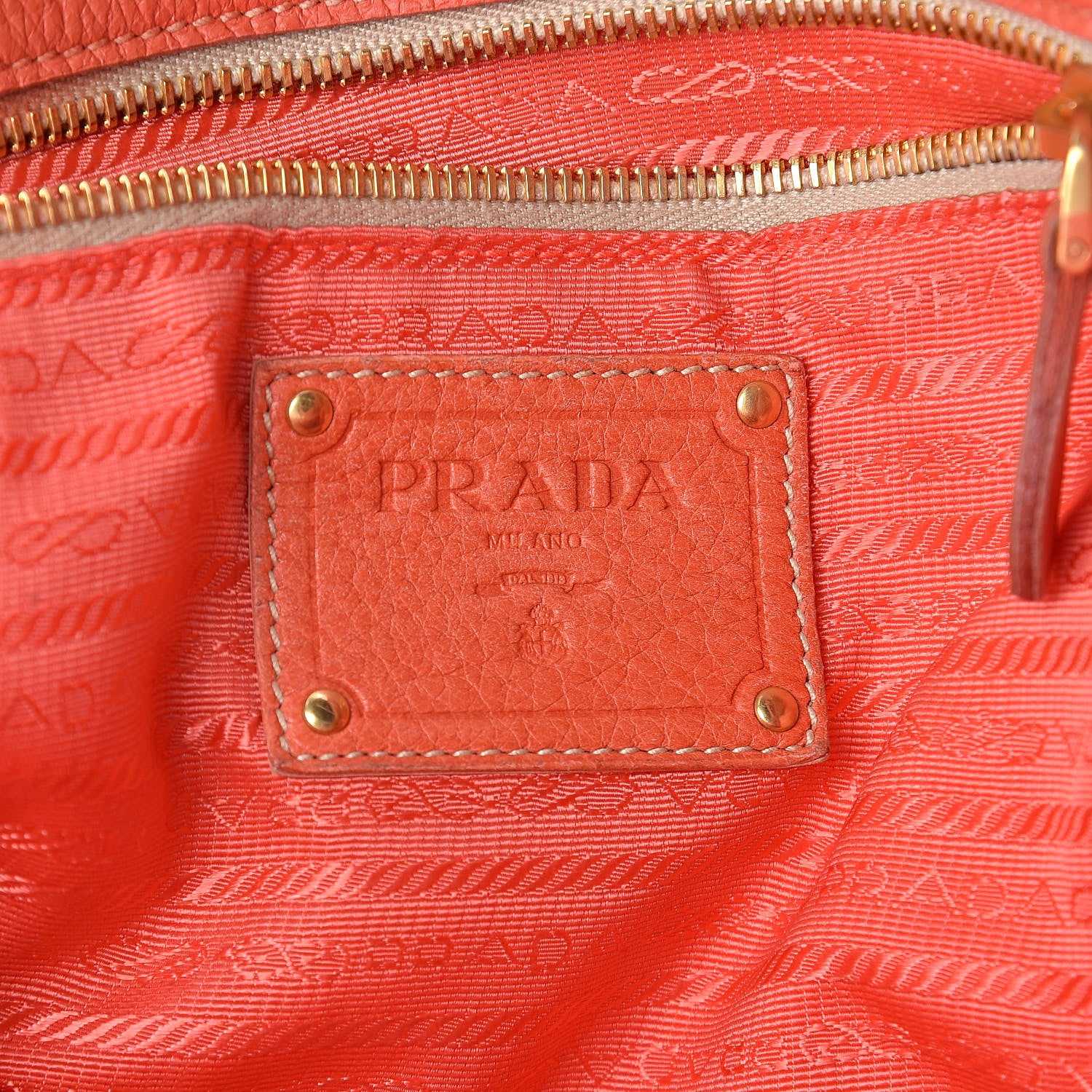 Prada Cervo Antik Easy A Foldover Pushlock Satchel Corallo 6 of 16