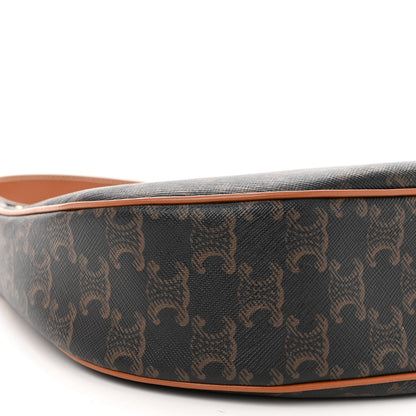 Celine Triomphe Canvas Calfskin Ava Shoulder Bag Tan 8 of 9