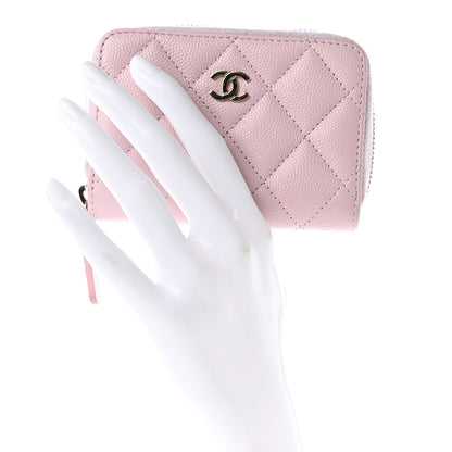 Chanel Caviar Quilted Zip Coin Purse Light Pink 3 of 9