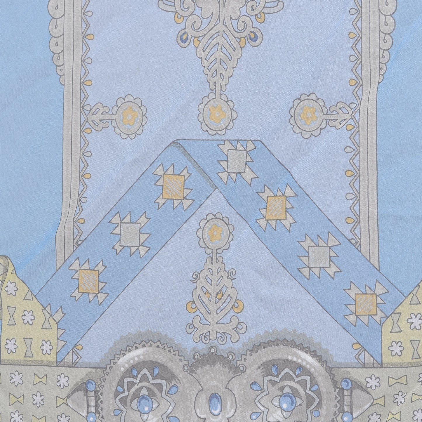 Silk Mousseline Brin D Or 140 Scarf Bleu
