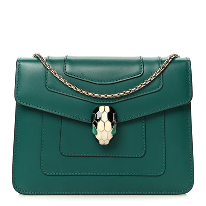 Bulgari Calfskin Small Serpenti Forever Snake Strap Crossbody Bag Emerald Green 1 of 12