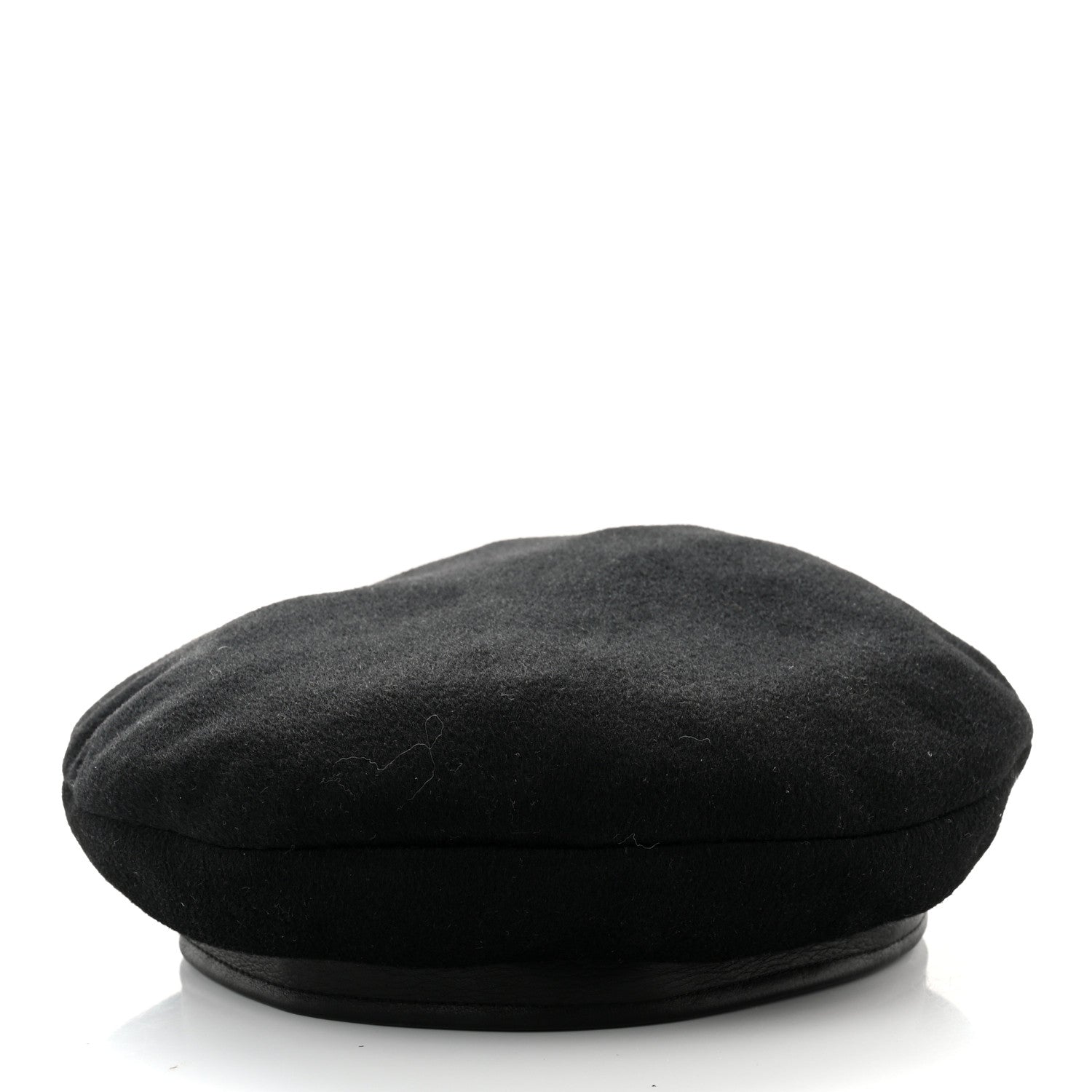 Hermes Cashmere Deerskin Beret 58 Black 6 of 8