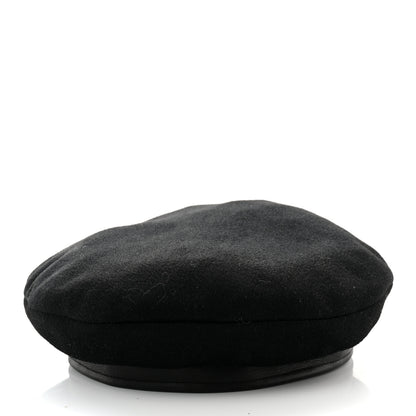 Hermes Cashmere Deerskin Beret 58 Black 6 of 8