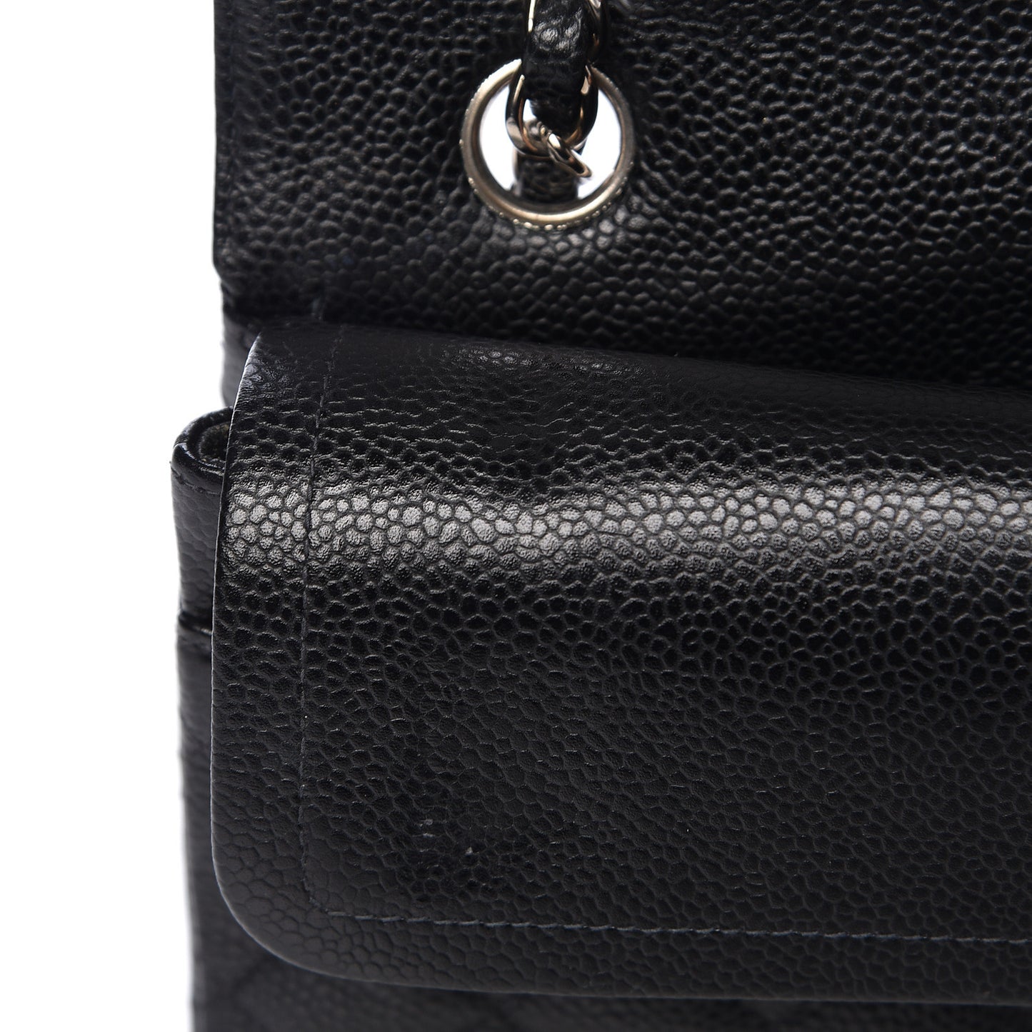 Caviar Quilted Small Double Flap Black
