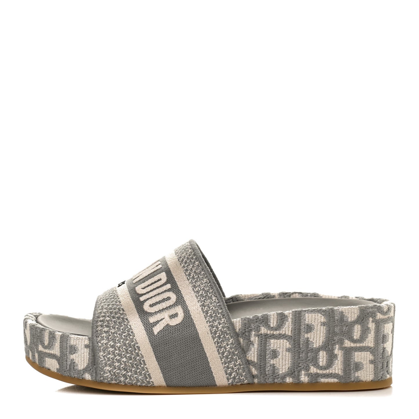 Oblique D-Way Platform Slide Sandals 36 Grey