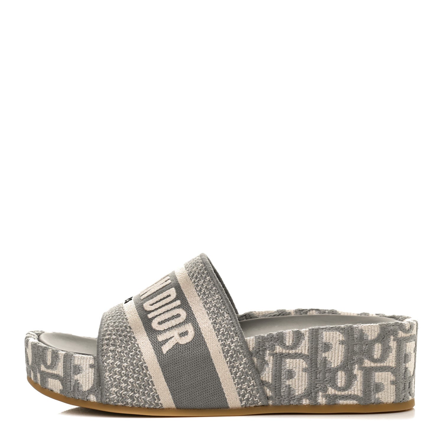 Christian Dior Oblique D-Way Platform Slide Sandals 36 Grey 1 of 10