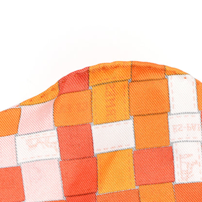 Hermes Silk Bolduc Au Carre Coeur Pocket Scarf Orange Vieux Rose 5 of 5