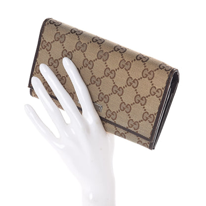 Gucci Monogram Metal Bar Continental Flap Wallet Brown 2 of 6