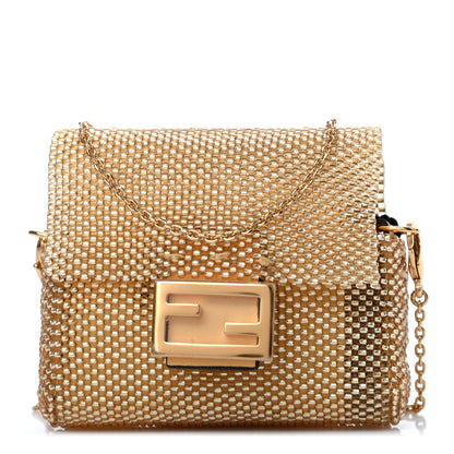 Fendi Glass Vitello King Beaded Mini Pico Baguette Charm Semolino 1 of 5