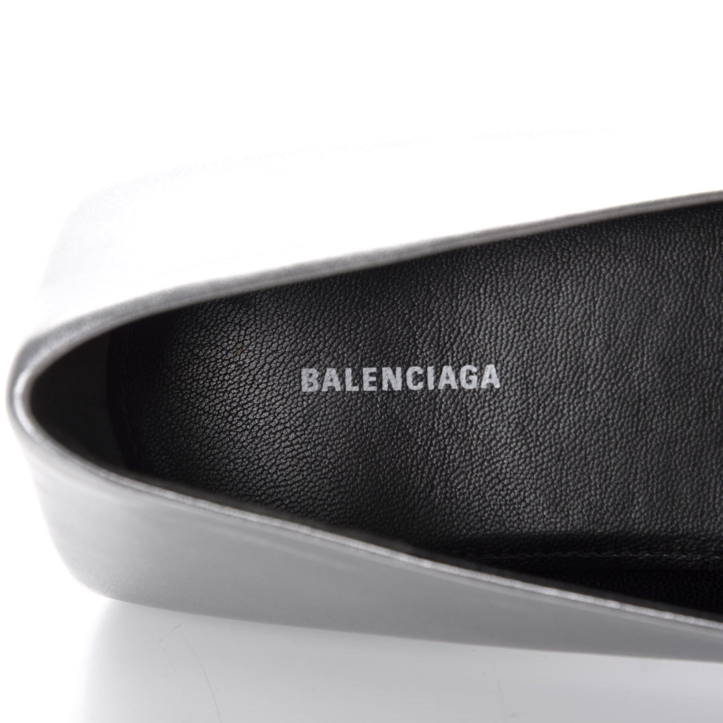 Metallic Calfskin BB Knife Pointy Toe Ballerina Flats 39.5 Silver Hardware