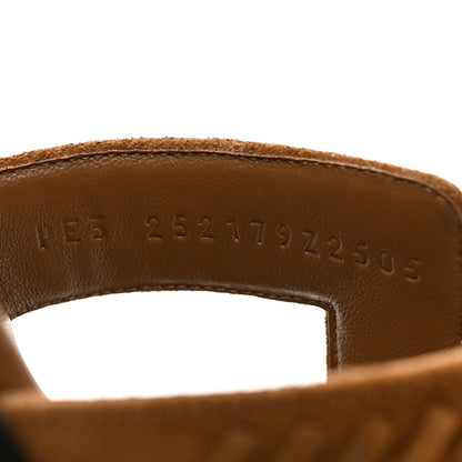 Hermes Suede Goatskin Braided Oran Sandals 40 Brun Fume 9 of 10