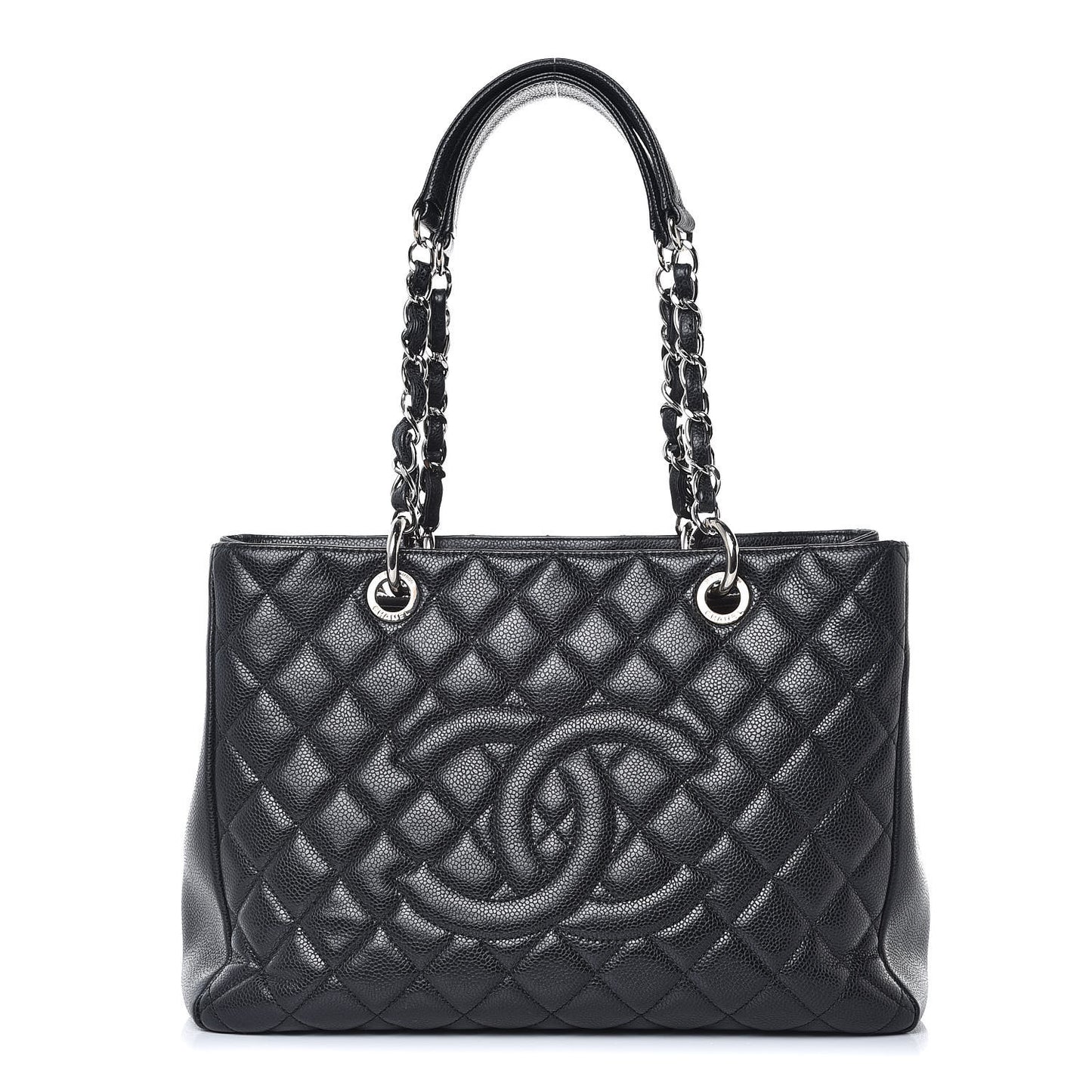 Caviar Quilted Grand Shopping Tote GST Black