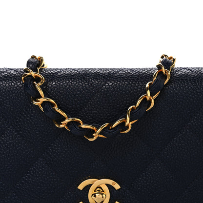 Chanel Caviar Quilted East West Flap Navy 9 of 12