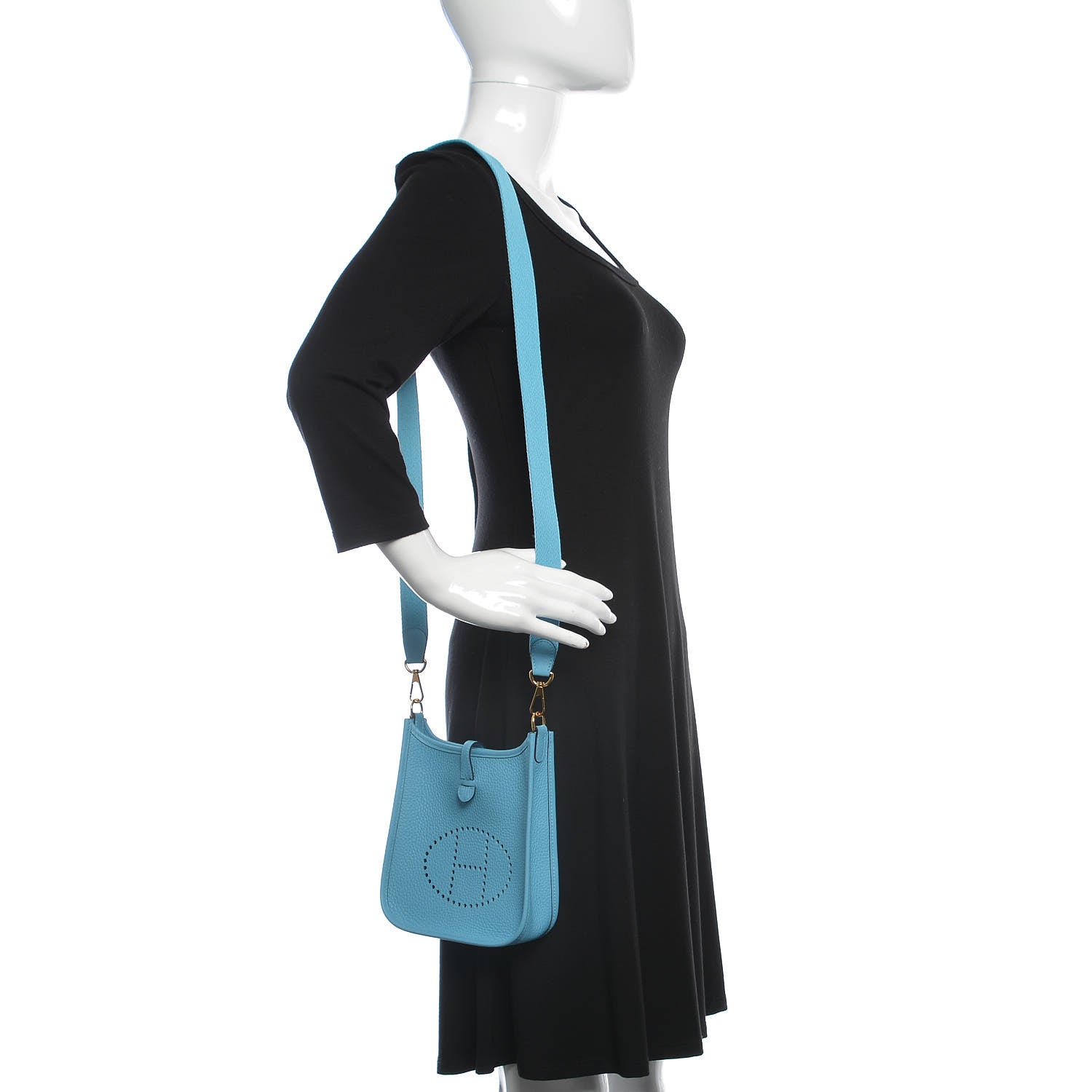 Hermes Taurillon Clemence Evelyne TPM Bleu Du Nord 2 of 11