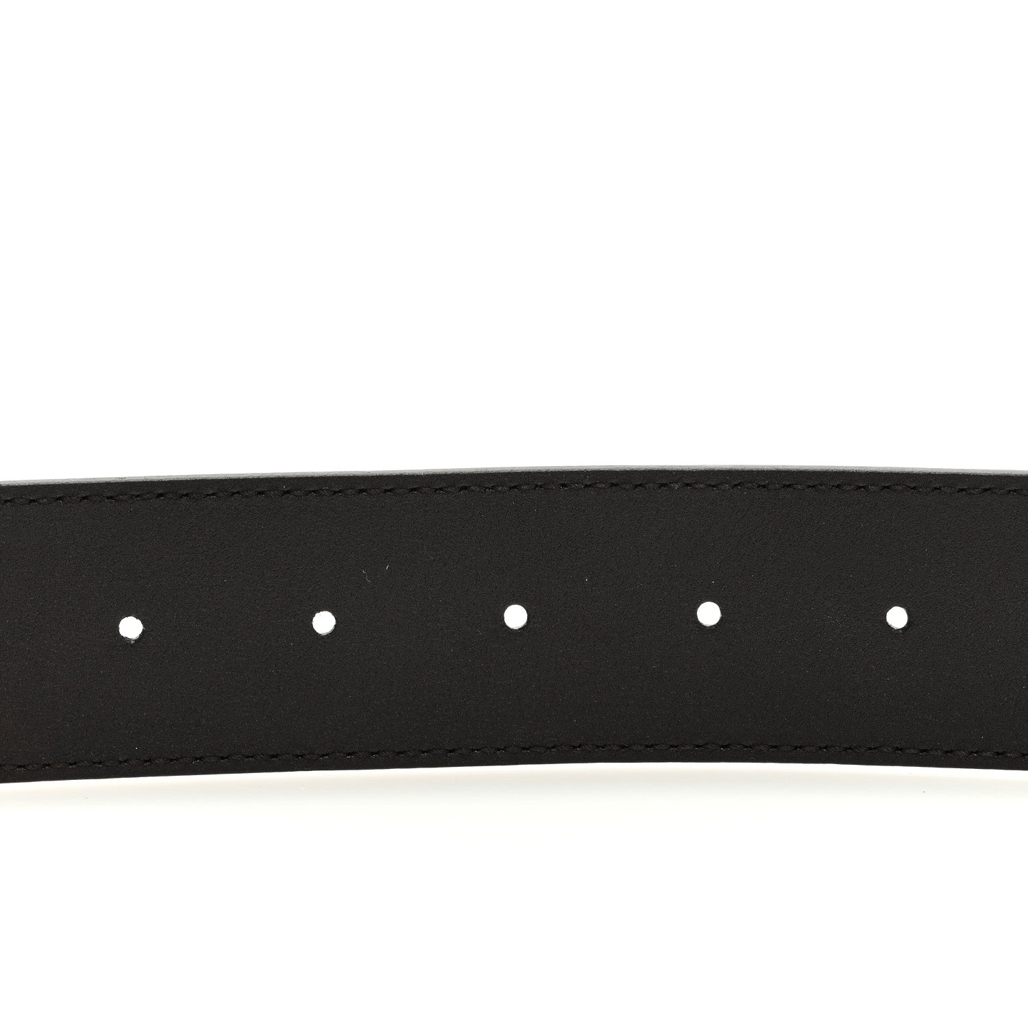 Gucci Textured Dollar Calfskin Nickel Double G 40mm Belt 80 32 Dark Cocoa 4 of 4
