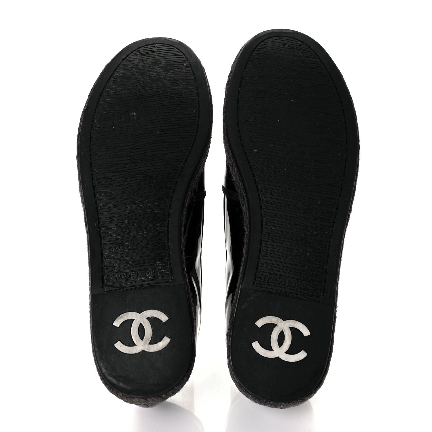 Chanel Patent Calfskin CC Mocassin Loafer Espadrilles 39 Black 5 of 9