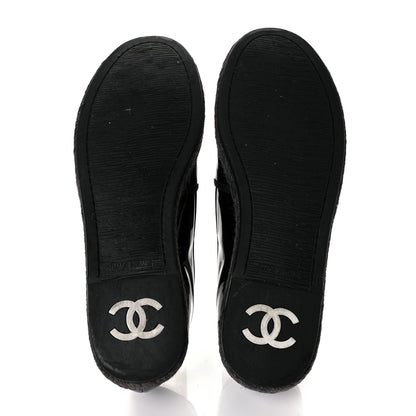 Chanel Patent Calfskin CC Mocassin Loafer Espadrilles 39 Black 5 of 9