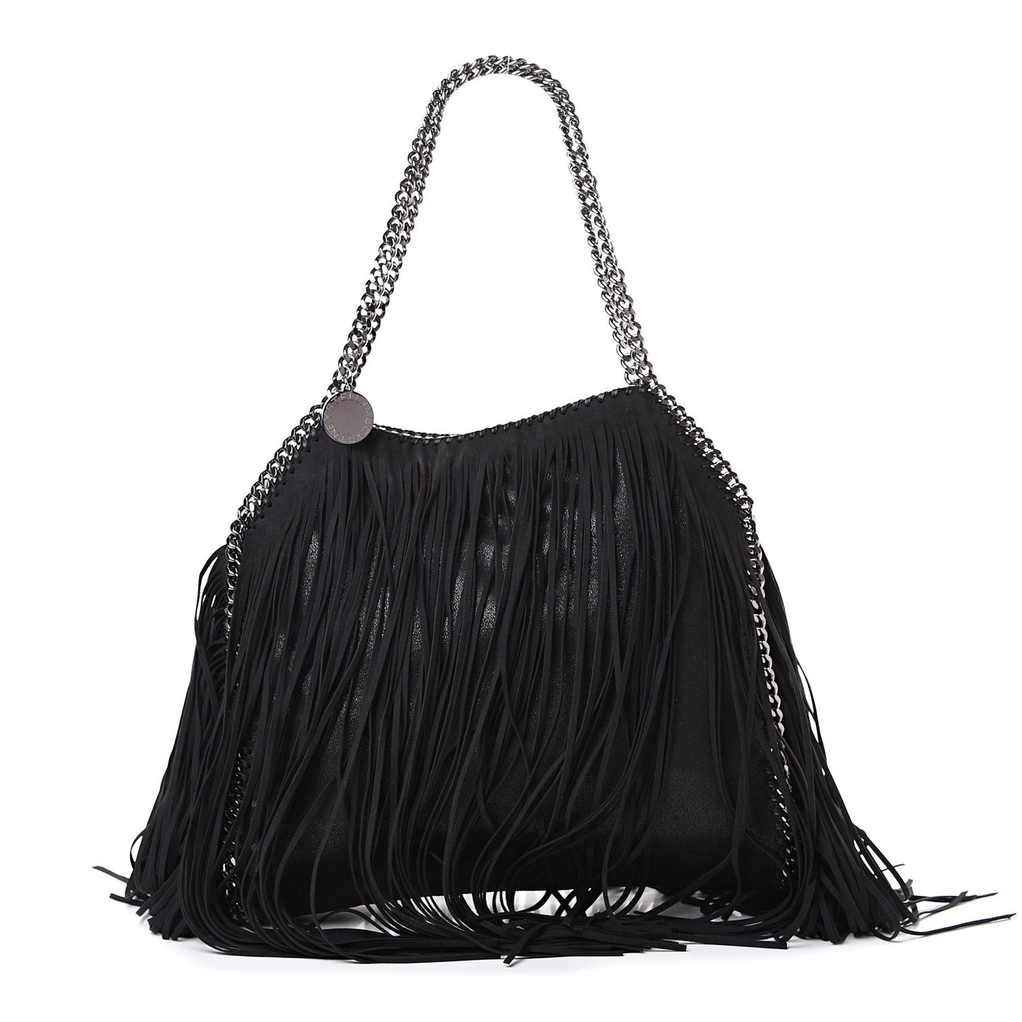 Eco Suede Fringe Falabella Tote Black