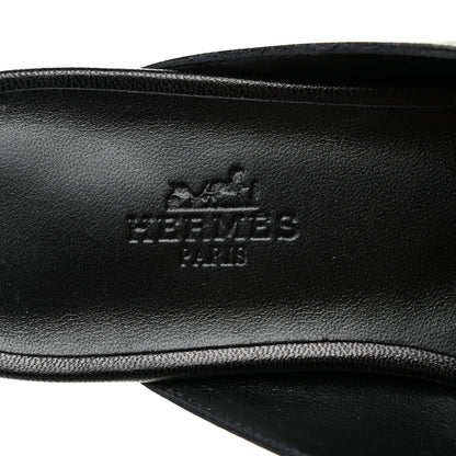 Hermes Goatskin Oz Mules 37 Black 7 of 8