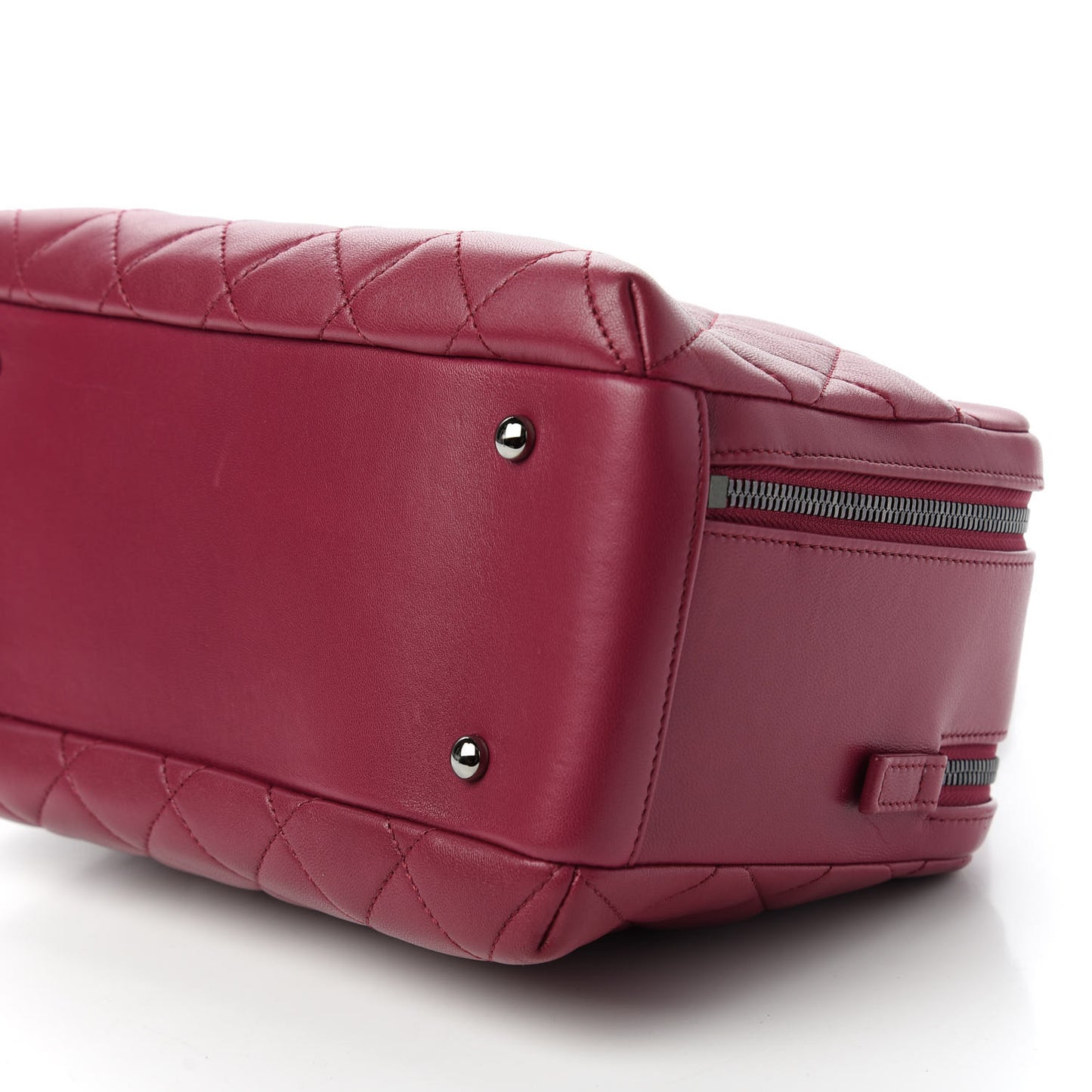 Lambskin Quilted Medium Trendy CC Bowling Bag Dark Pink