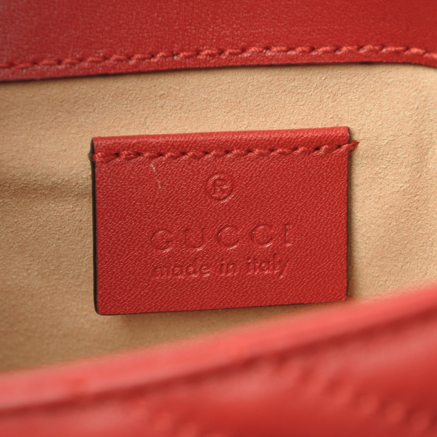 Calfskin Matelasse Super Mini GG Marmont Shoulder Bag Hibiscus Red