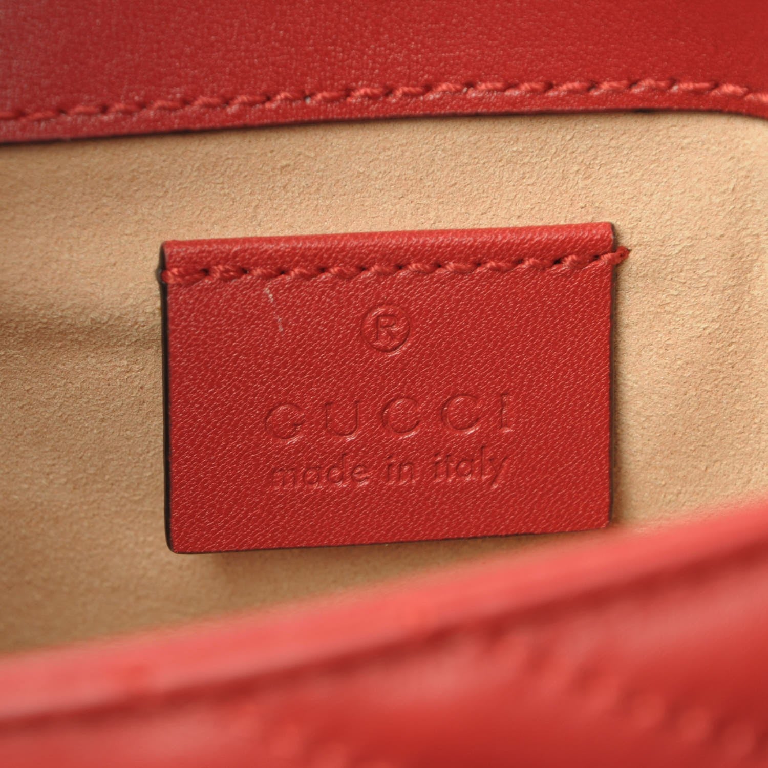 Gucci Calfskin Matelasse Super Mini GG Marmont Shoulder Bag Hibiscus Red 6 of 8