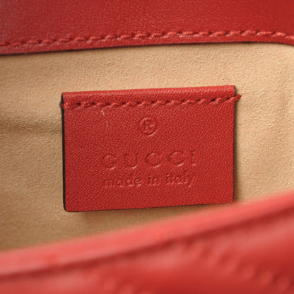 Gucci Calfskin Matelasse Super Mini GG Marmont Shoulder Bag Hibiscus Red 6 of 8