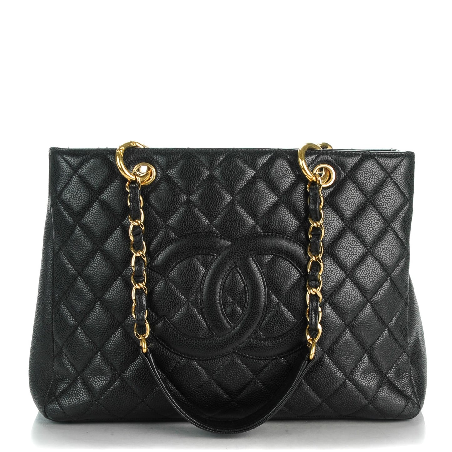 Caviar Quilted Grand Shopping Tote GST Black