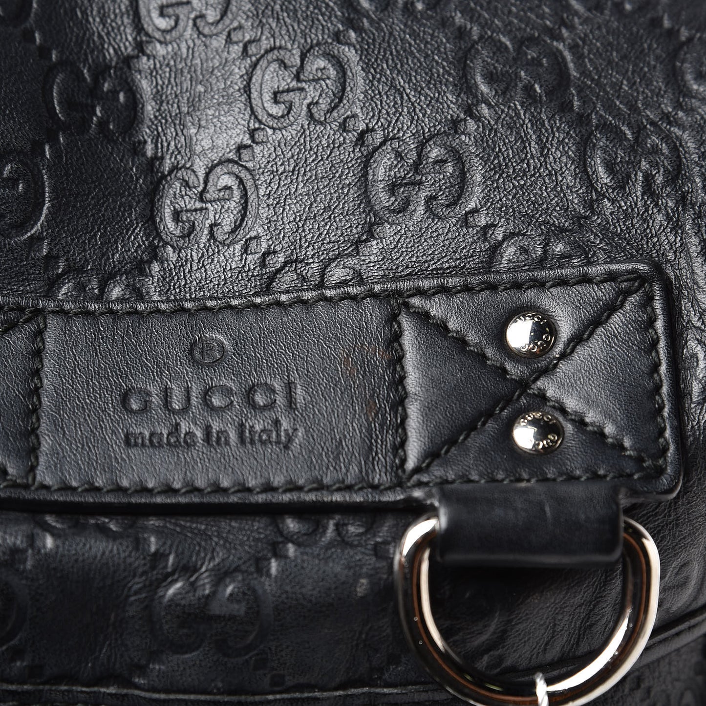 Guccissima Single Buckle Backpack Black