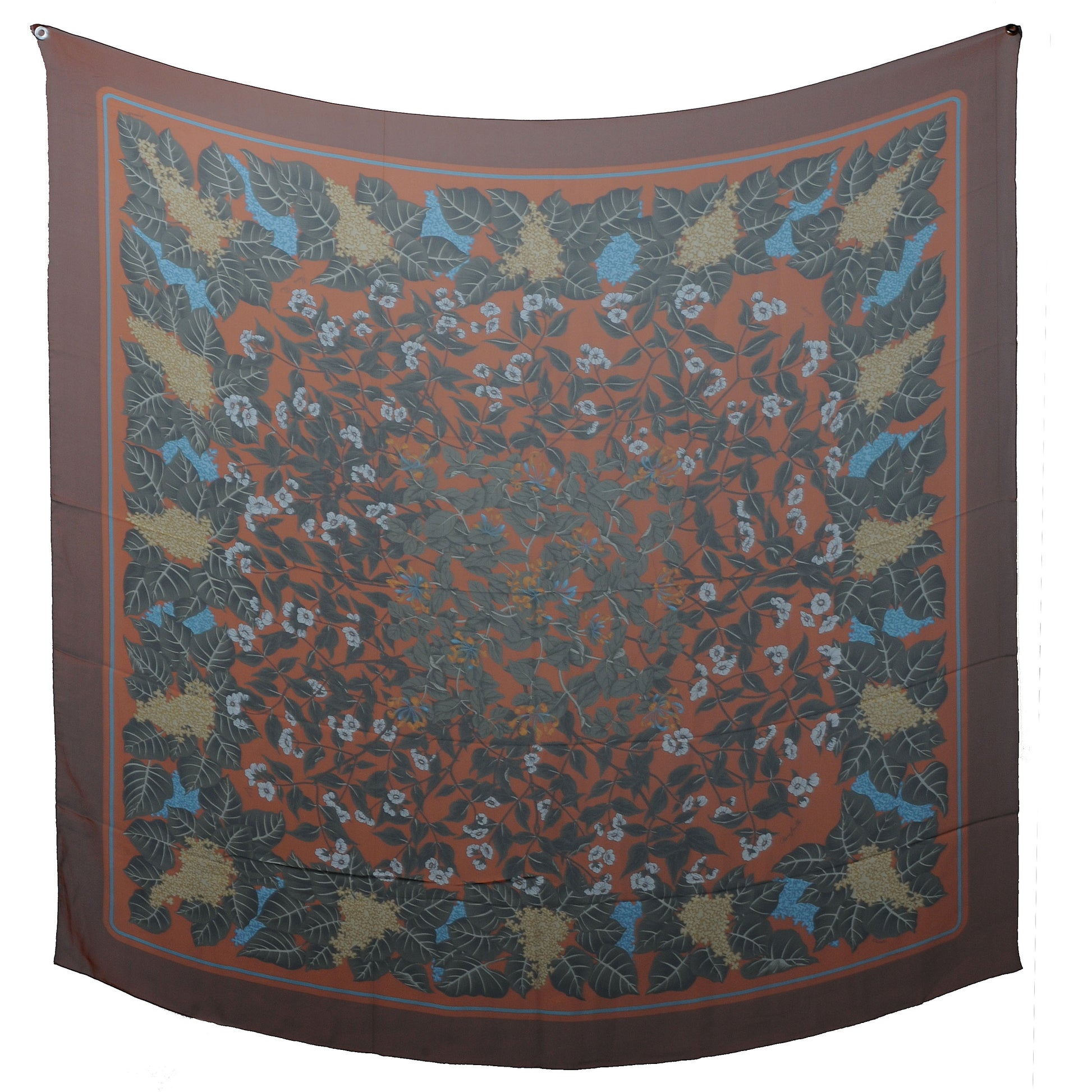 Hermes Silk Mousseline Chevrefeuille 140 Shawl Scarf 2 of 10