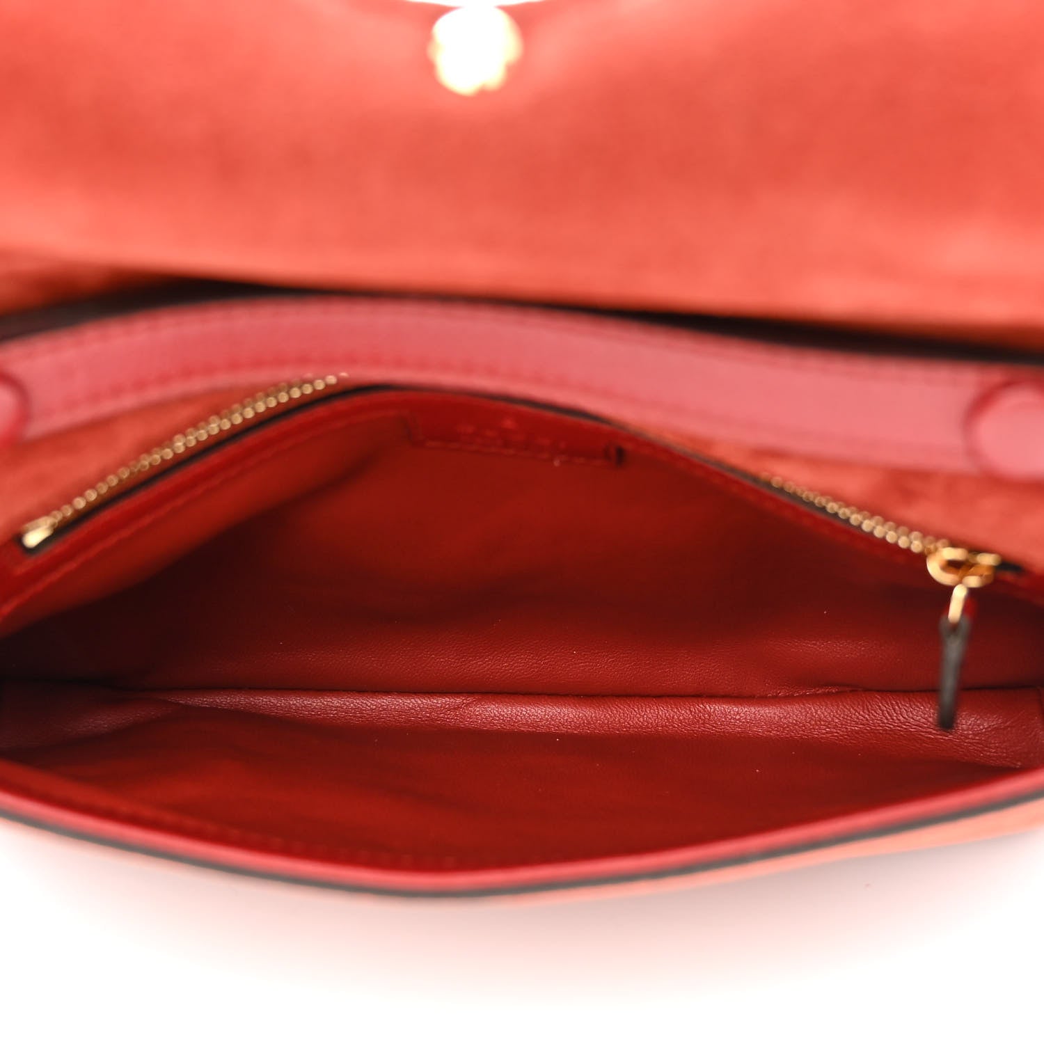 Gucci Suede Talco Roxy Calfskin Blondie Chain Shoulder Flap Bag Blondie Red 5 of 10